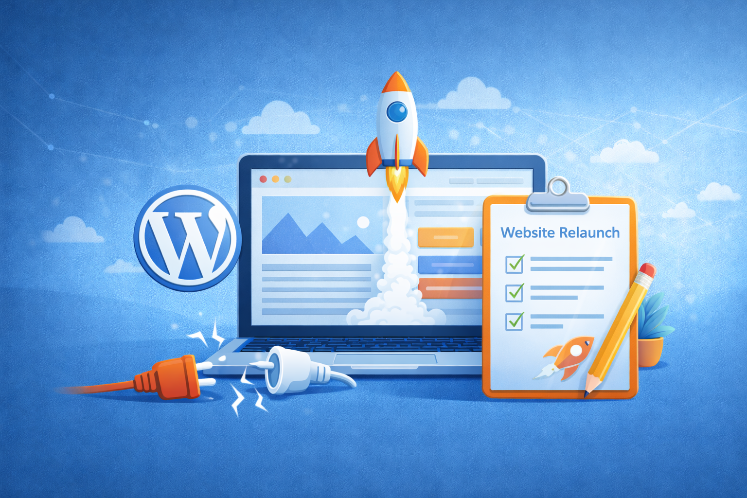 Illustration eines Website Relaunchs