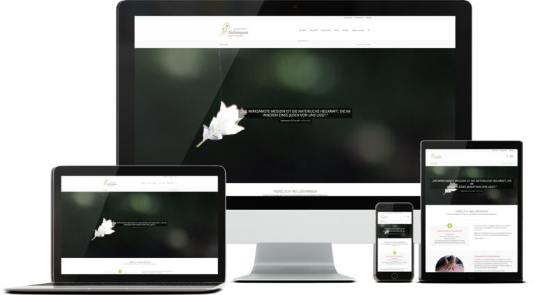 WordPress Websites 10 Foto der Website osteopathie-habermann.de auf verschiedenen Endgeräten wie iMac, Macbook, iPad und und iPhone